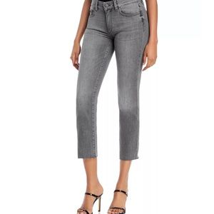 DL1961 Jeans Mara Ankle Straight Leg Mid-Rise in Smoke size 29 raw hem